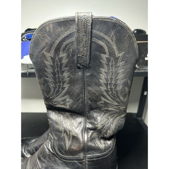 Lucchese 1883 Snip Toe Cowboy Boots Mens Size 8 D Black Leather - Picture 7 of 16